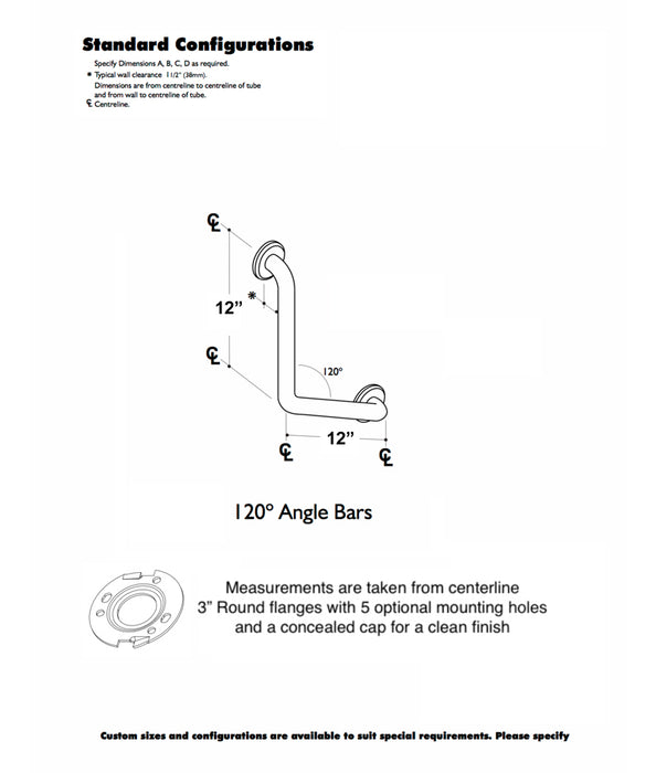 GBC 355 - 1.5" Diameter 120 Deg 12" x 12"