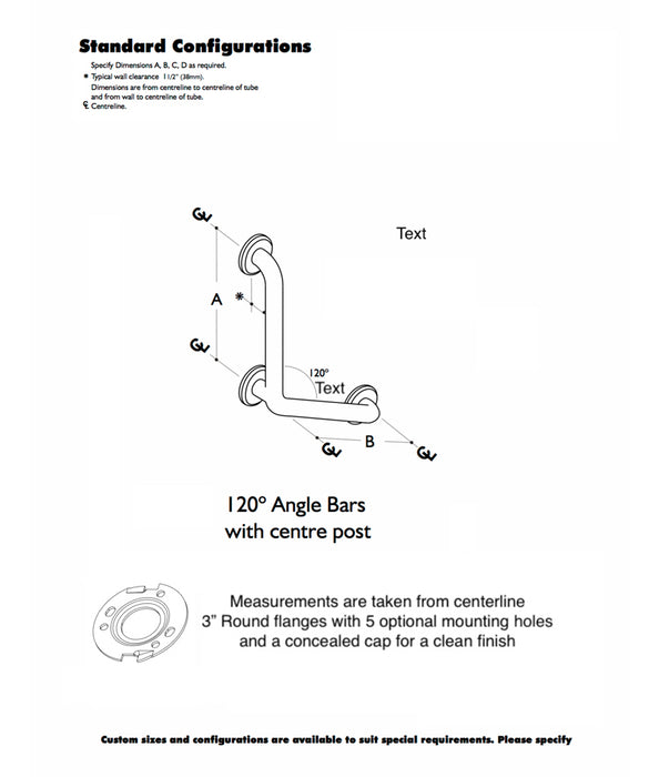 GBC 306 - 1.25" Diameter 120 Deg 16" x16"