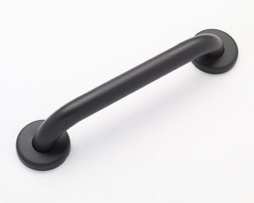 1.5" diameter matte black grab bar with knurled non slip grip