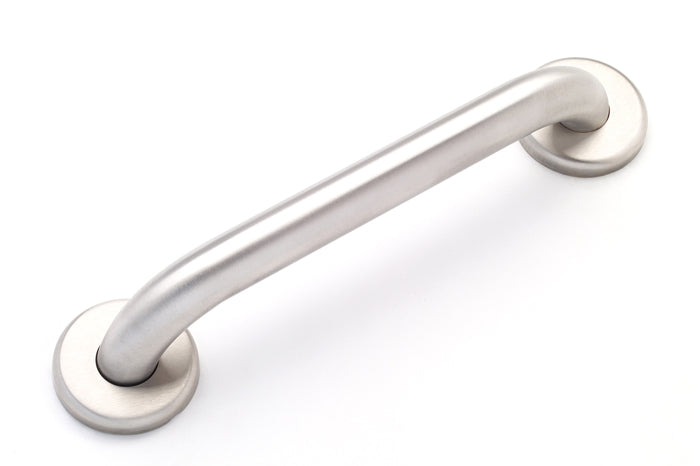 Stainless steel grab bars with smooth, peened, knurled, shurgrip, and matte black 