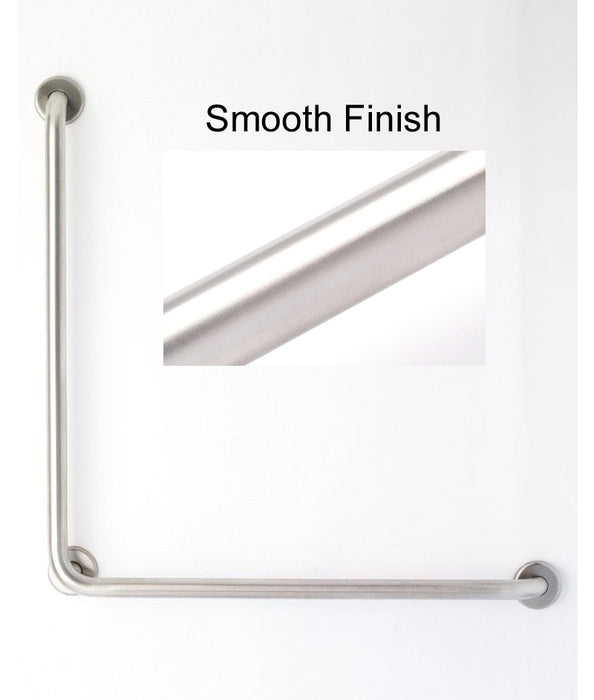 L shape grab bar for accessible washrooms  smooth no grip