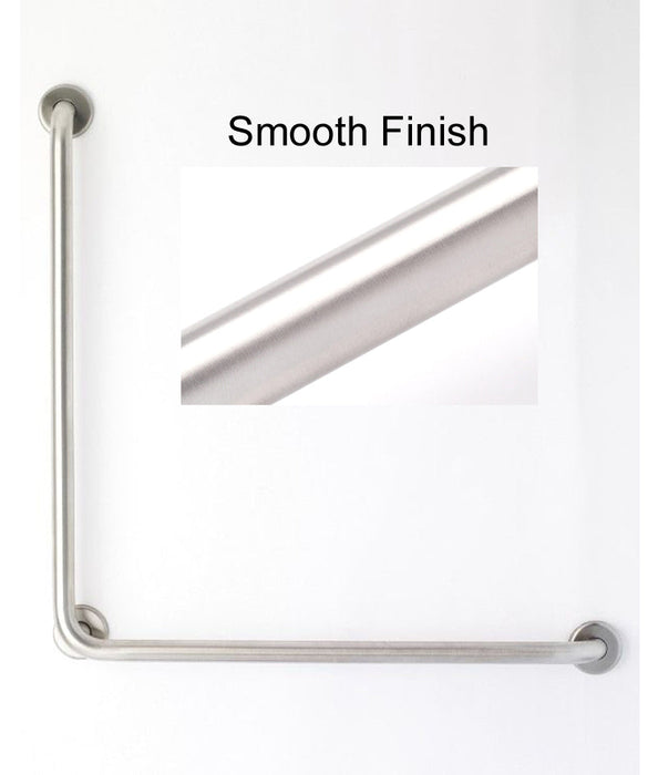 L-shape grab bar 30" x 30" for OBC and building code with smooth finish