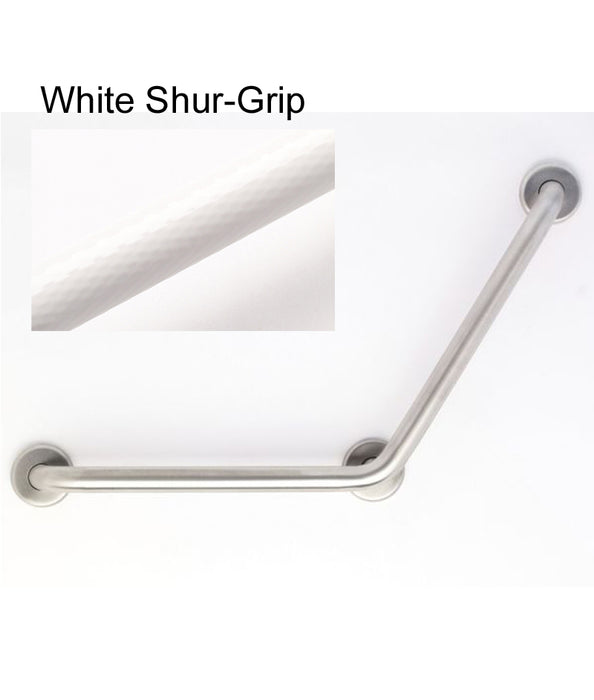 120 deg angle grab bar 16" x 16" in white shurgrip