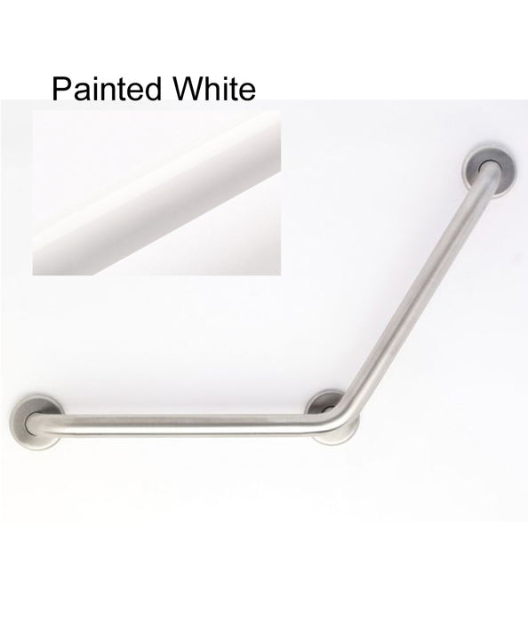 24" x 24" 120 deg angle grab bar  1.5" diameter in smooth white