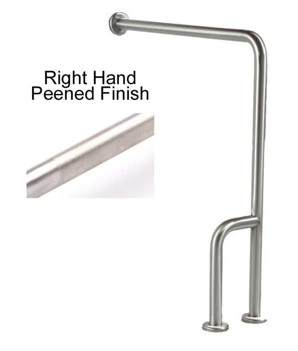 Wall to floor grab bar peened grip