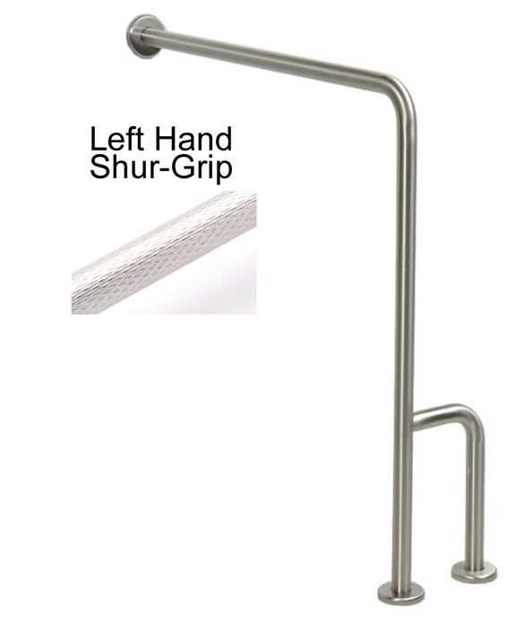 Wall to floor grab bar in shurgrip