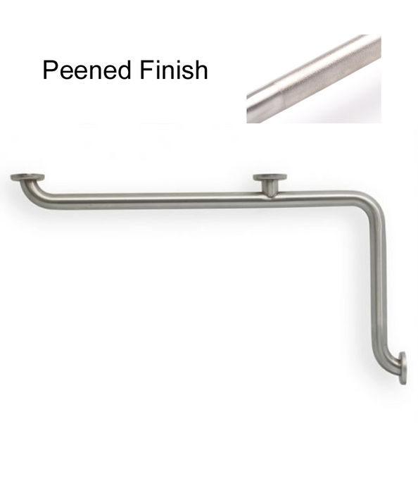 inside corner rail grab bar for inside corner on a shower wall  with peen grip