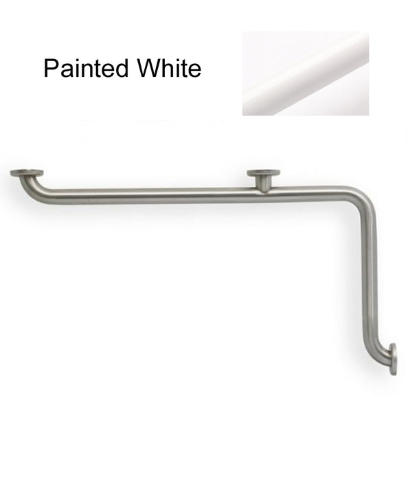 inside corner rail grab bar for inside corner on a shower wall  in smooth white