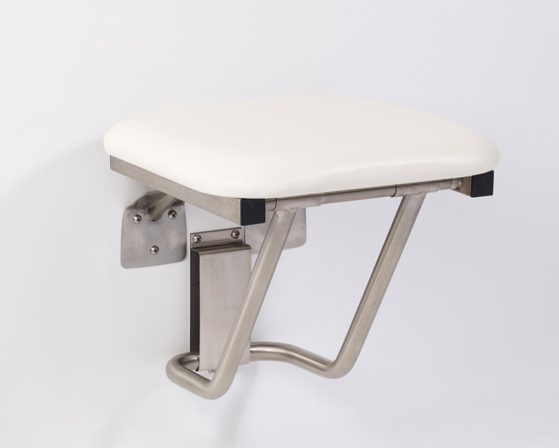 16" and 18" whited padded folding shower seat
