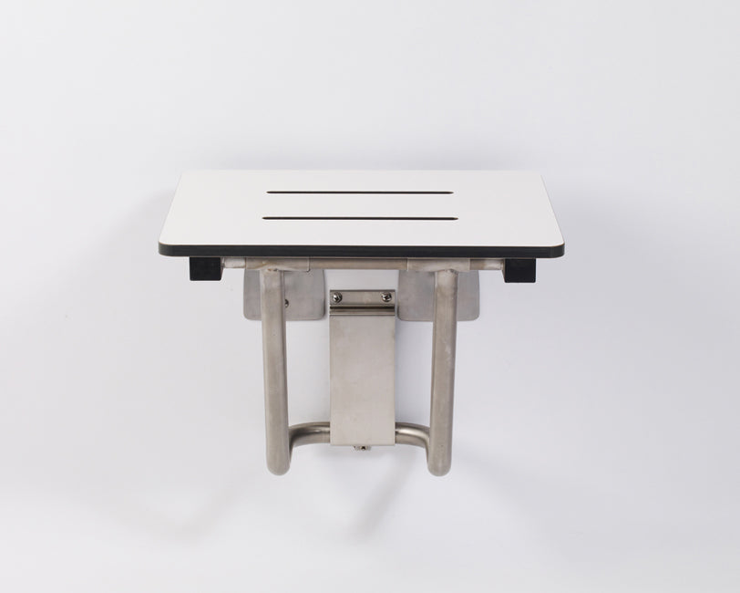 16" and 18" white phenolic folding shower seat ada shower seat