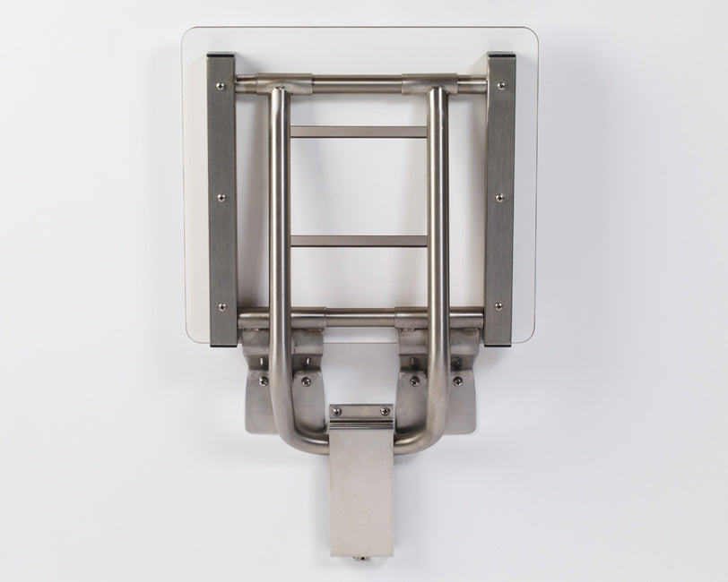 16" and 18" white phenolic folding shower seat ada shower seat