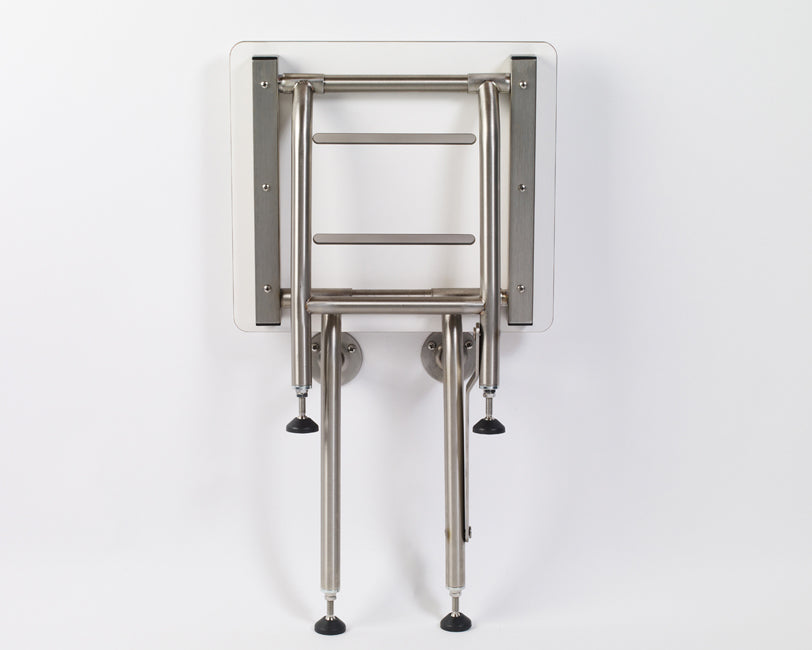 16" and 18" white phenolic folding shower seat ada shower seat with legs