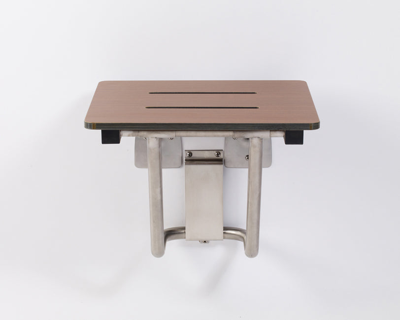 16" and 18" woodgrain phenolic folding shower seat ada shower seat