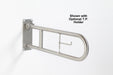 friction hinge folding grab bar flip up safety rail 1.5" diameter with friction hinge all stainless steel  with toilet paper holder 