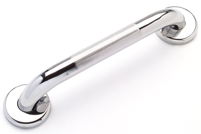 chrome grab bar with knurled grip