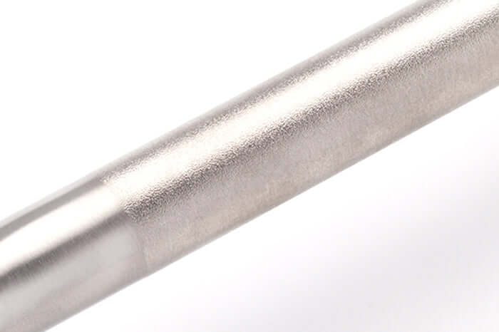 Peened stainless steel grab bar for bathroom safety
