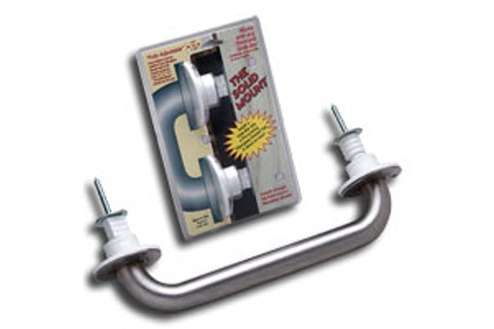 The solid mount for grab bar installation on fibreglass hollow walls - takes up the space between the shower wall and the back framed wall