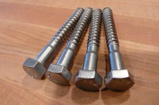 Optional lag bolts for flip up safety rail stainless steel