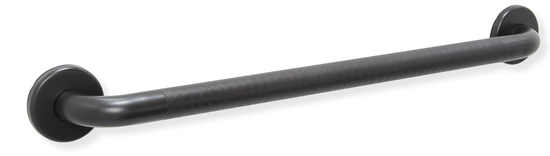 matte black grab bar with knurled non slip grip for Ontario building code installations