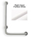 L shape grab bar in smooth white