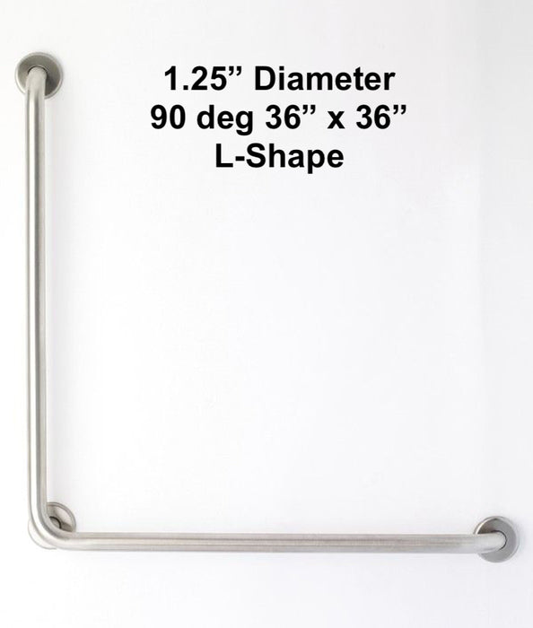 L-shape grab bar 36" x 36" for OBC and building code 