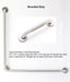 L-shape grab bar 30" x 30" for OBC and building code with knurled grip and a matching 24" straight grab bar