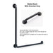 Matte Black L-shape grab bar 30" x 30" for OBC and building code - with knurled grip and a matching 24" straight grab bar