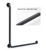 Matte Black L-shape grab bar 36" x 36" for OBC and building code with knurled grip