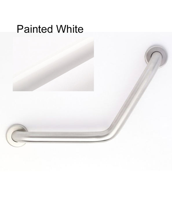 12" x 12" angle grab bar  1.5" diameter in smooth white