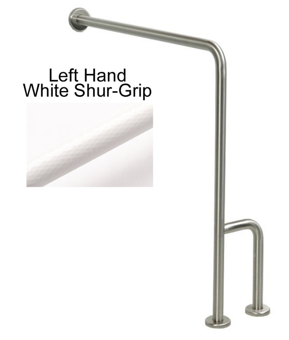 Wall to floor grab bar in white shurgrip