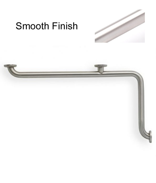 inside corner rail grab bar for inside corner on a shower wall  smooth finish
