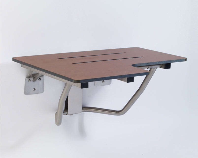 GBC Right Hand Phenolic Folding Shower Seat Woodgrain