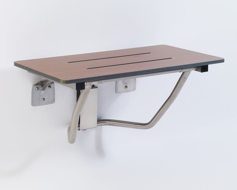 GBC Rectangle Phenolic Folding Shower Seat Woodgrain