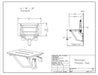 Folding shower seat rectangle white phenolic top ADA folding shower seat drawing