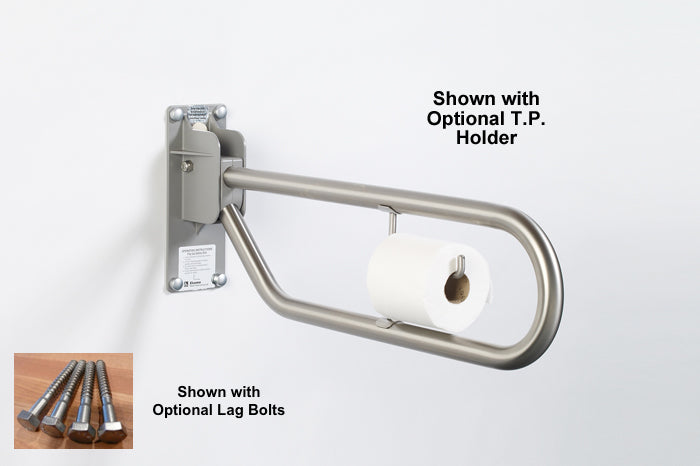 flip up safety rail grab bar folding 96 series washroom grab bar with mounting screws and toilet paper holder 