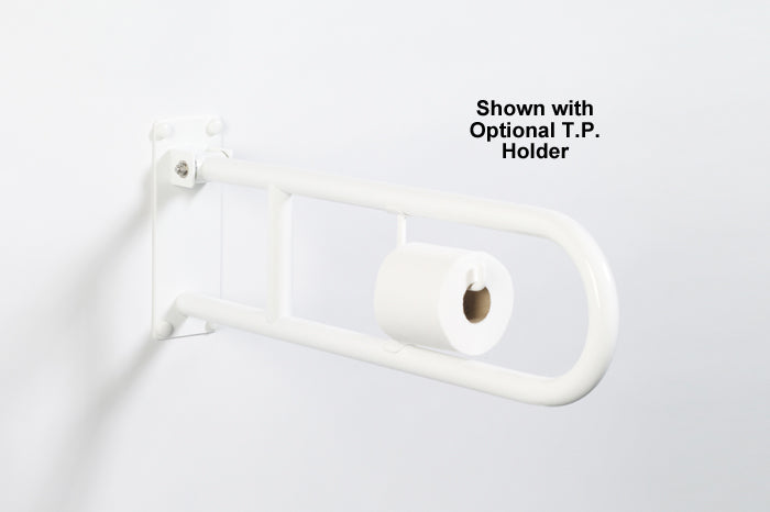 folding flip up grab bar folding safety rail friction hinge  with with optional toilet paper holder 