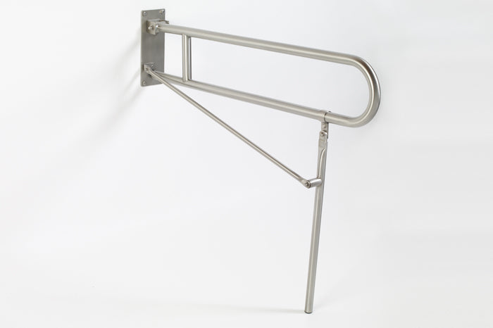 folding grab bar with legs flip up safety rail with legs stainless steel with friction hinge