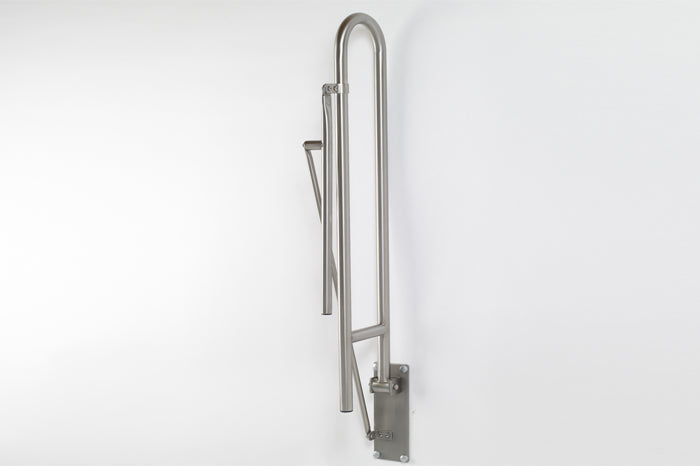 folding grab bar with legs flip up safety rail with legs stainless steel with friction hinge