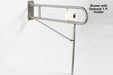 folding grab bar with legs flip up safety rail with legs stainless steel with friction hinge with toilet paper holder
