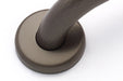 shurgrip grab bar with oil rubbed bronze light tone  close up flange