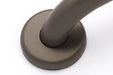 grab bars oil rubbed bronze light tone close up of flange