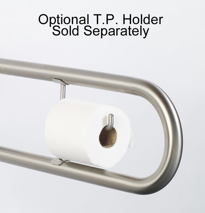 flip up safety rail optional toilet paper holder 