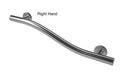Lifeline 2 in 1 combination grab bar right hand 18" wave grab bar brushed 