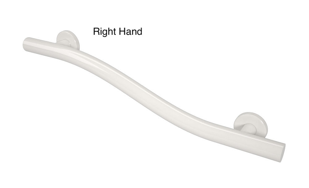 Lifeline 2 in 1 combination grab bar 24" right hand wave grab bar white