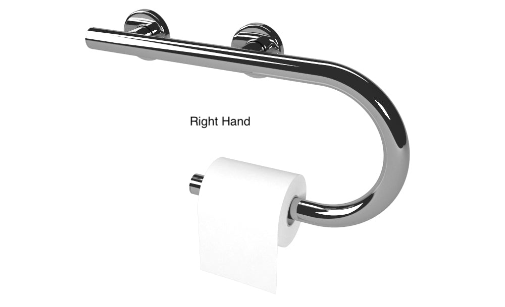 lifeline 2 in 1 combination grab bar Toilet paper grab bar right hand in chrome finish