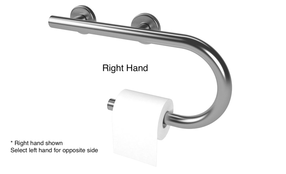 lifeline 2 in 1 combination grab bar Toilet paper grab bar right hand in stainless steel