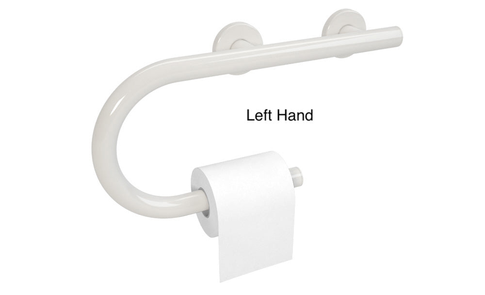 lifeline 2 in 1 combination grab bar Toilet paper grab bar in white left hand