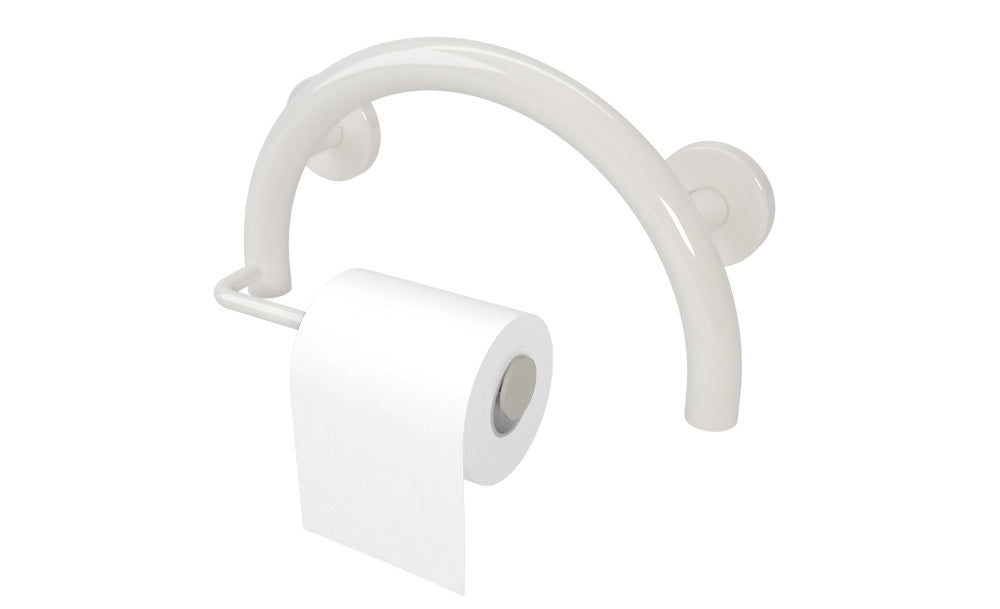 lifeline 2 in 1 combination grab bar Toilet Paper grab bar in stainless steel in white